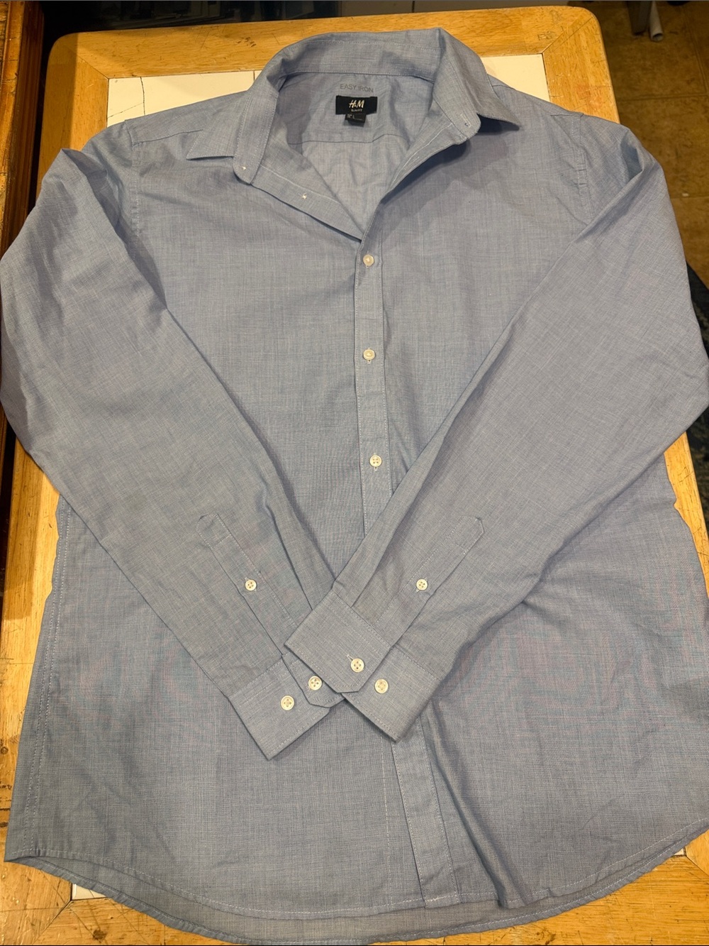 H&M Men's Chambray Light Blue Dress Shirt